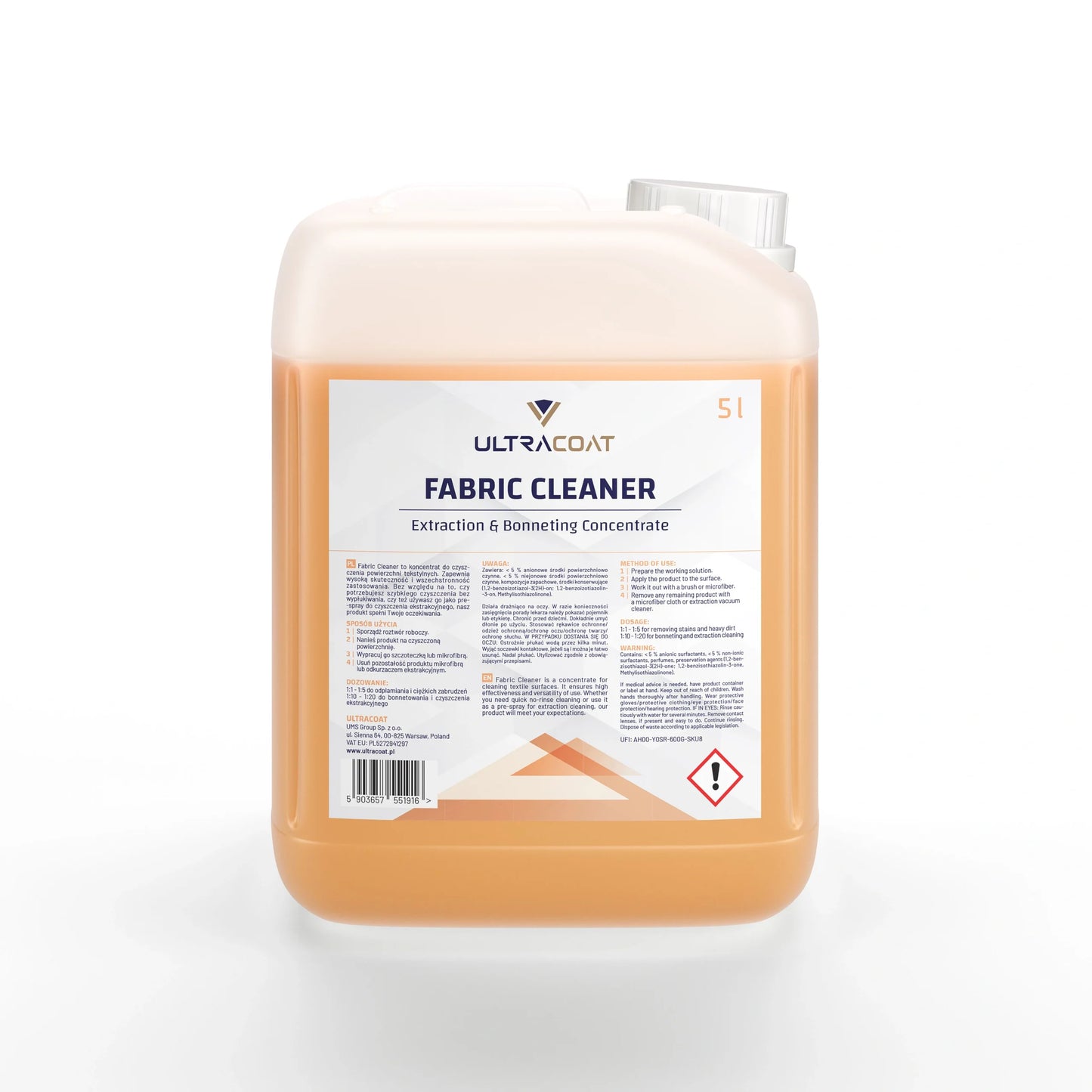Ultracoat Fabric Cleaner – Koncentrat za dubinsko čišćenje tkanina 5l