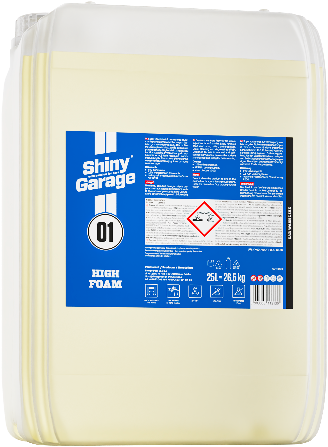 Car Wash line High Foam Shiny Garage - Aktivna pena High Foam 25lit