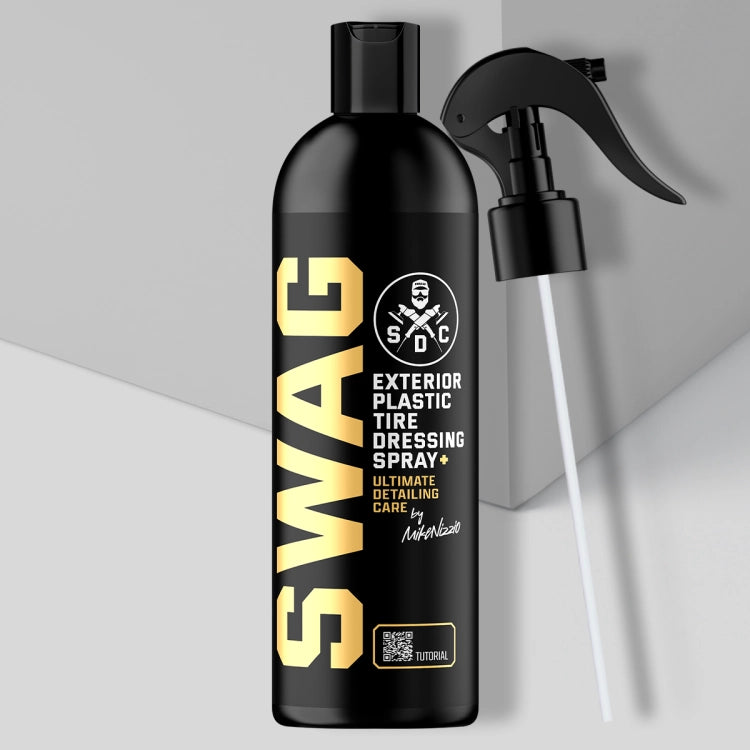Swag EXTERIOR PLASTIC TIRE DRESSING SPRAY+ 500 ml – Zaštita plastike i guma, hidrofobni efekat i satenski finiš 🚗✨